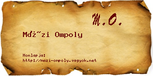 Mázi Ompoly névjegykártya